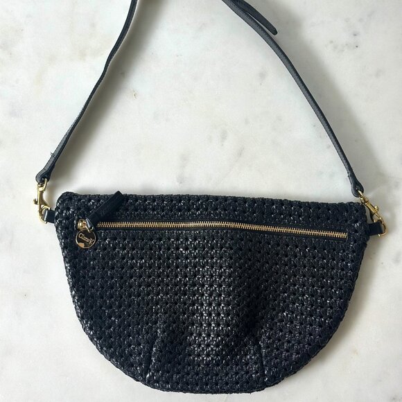 Clare V Handbags - Clare V. Grande Fanny --  Black Woven Zig Zag